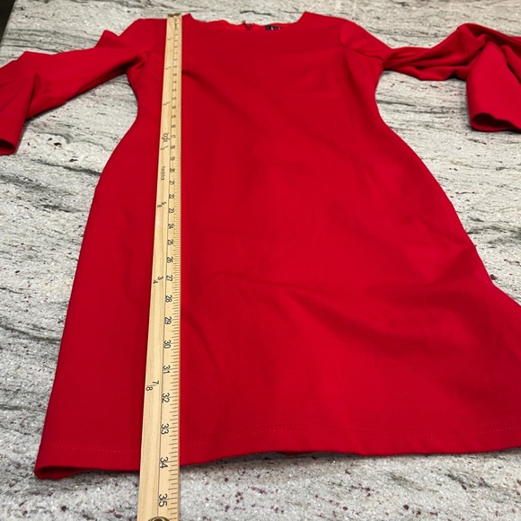 Lulus Women's Bodycon Dress Bell Sleeve Lined Red Size M - Picture 15 of 15
